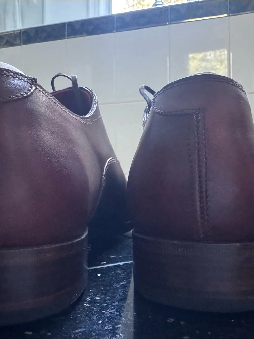 Cobbler Union Men's Museum Cognac Leather Cap-Toe Oxford Dress Shoes Size 9